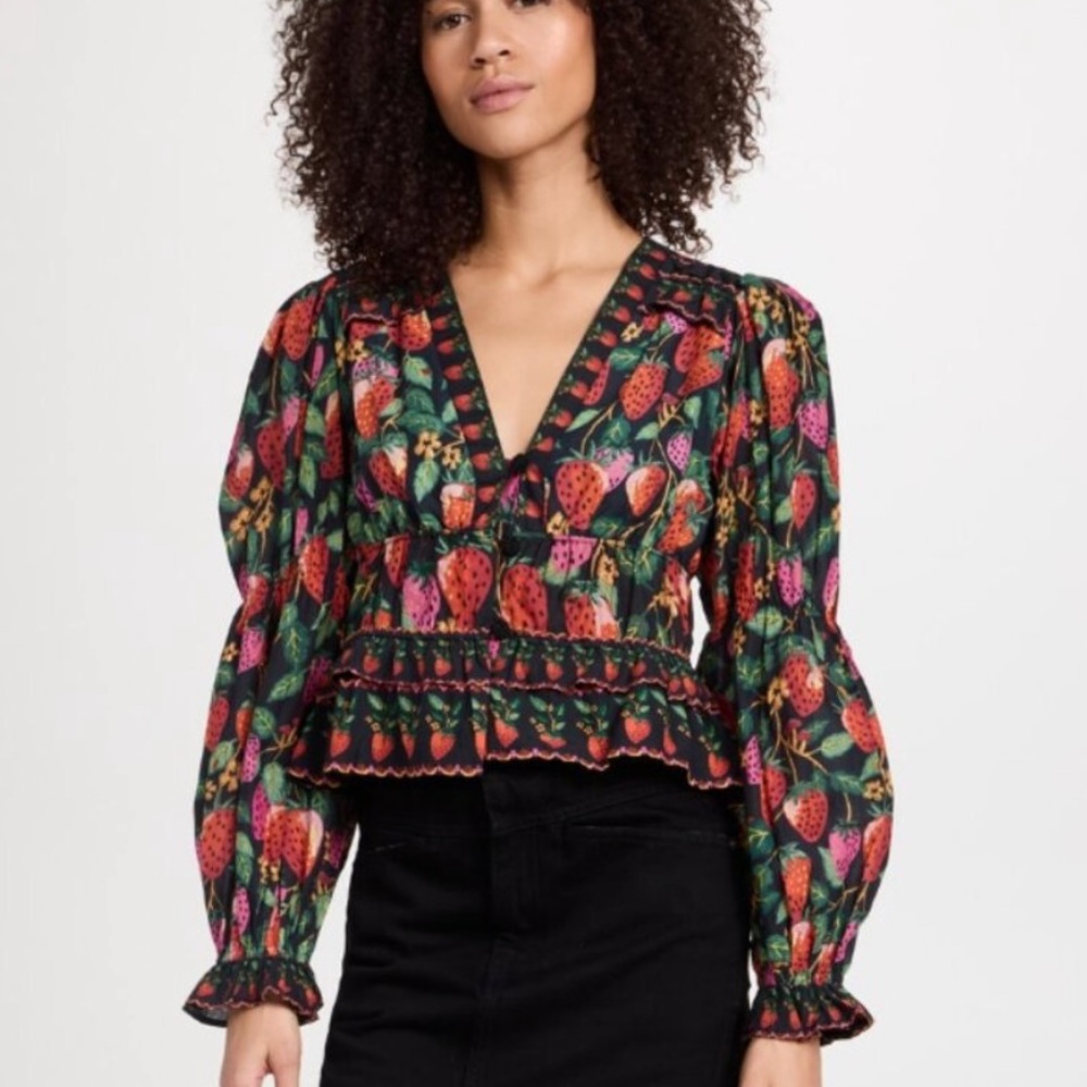 FARM Rio Multicolor V-Neck Blouse - Picture 2 of 5